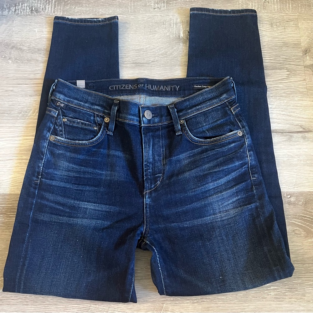 Citizens for Humanity Skinny rocket crop dark wash cropped skinny jeans